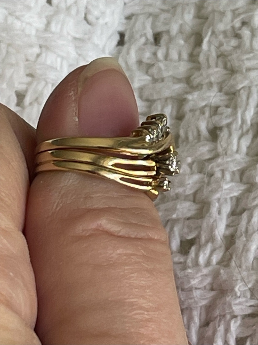 14k Multi-Band Wedding Set - approx size 5 - Picture 6 of 10